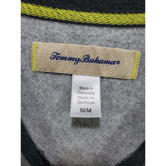 Tommy Bahama Sweatshirt Size Medium Gray Logo Pullover Long Sleeve Round Neck - Picture 3 of 11
